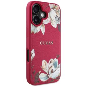 Guess Grained Printed Flower Pattern MagSafe - dėklas skirtas Apple iPhone 16 fuchsia - Image 4