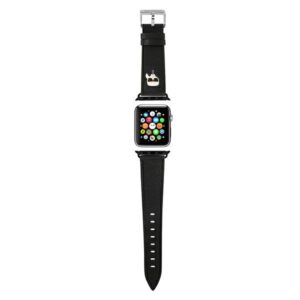 Karl Lagerfeld Saffiano Karl Head - Watch Strap for Apple Watch 42/44/45 mm (Black)