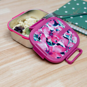 Quokka Kai - Stainless steel food container / lunchbox (Pink Bloom) - Image 2