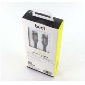 Budi - USB-C to USB-C cable, 2.4A, 1 m Black - Image 2