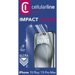 Cellularline Impact Glass - Toughened protective stiklas skirtas Apple iPhone 15 Plus / Apple iPhone 15 Pro Max - Image 4