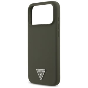 Guess Silicone Triangle Logo MagSafe - dėklas skirtas Apple iPhone 17 Pro Max khaki - Image 6