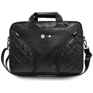BMW Carbon Pockets & Metal Logo - 16" Notebook Bag Black