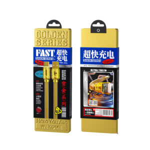 WEKOME WDC-161 Sakin Series - USB-A to USB-C Fast Charging 6A connecting cable 1 m (Gold) - Image 3