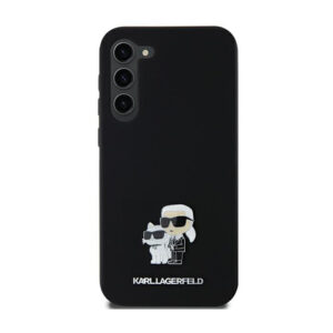 Karl Lagerfeld Silicone Karl & Choupette Metal Pin - Samsung Galaxy A55 5G Case black - Image 1