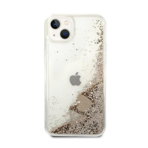 Guess Liquid Glitter Charms - dėklas skirtas Apple iPhone 14 Plus Gold - Image 3