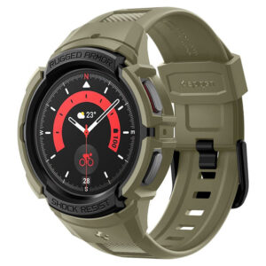 Spigen Rugged Armor Pro - Strap + case for Samsung Galaxy Watch 5 45 mm (Vintage Khaki)