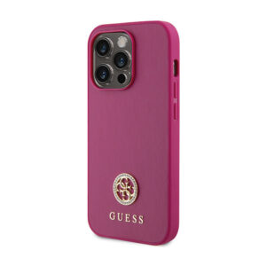 Guess 4G Strass Metal Logo - dėklas skirtas Apple iPhone 15 Pro Max pink - Image 2