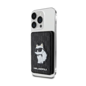Karl Lagerfeld Wallet Cardslot Stand MagSafe Saffiano Monogram Choupette - Magnetic wallet with stand function black - Image 1