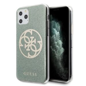 Guess Circle Glitter 4G - dėklas skirtas  Apple iPhone 11 Pro Max khaki