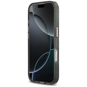 Guess IML Glitter Flowers Triangle MagSafe - dėklas skirtas Apple iPhone 17 black - Image 5