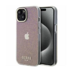 Guess IML Faceted Mirror Disco Iridescent - Apple iPhone 15 Case pink - Image 1