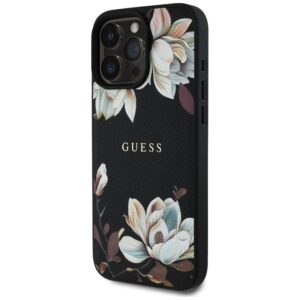 Guess Grained Printed Flower Pattern MagSafe - dėklas skirtas Apple iPhone 16 Pro Max black - Image 2