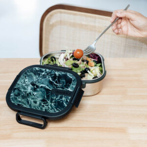 Quokka Kai - Stainless steel food container / lunchbox (Black Marble) - Image 2