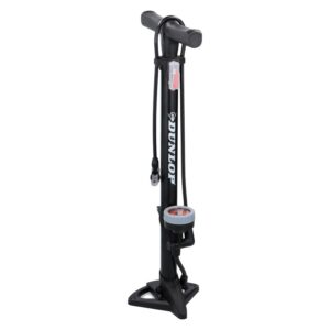 Dunlop - Floor pump for bikes, balls, mattresses with pressure gauge (Black) - Image 2