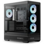 Aerocool P500B PC Case, Midi Tower, ATX, Tempered Glass, RGB - Black