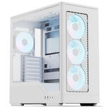Aerocool D520A PC Case, Mid Tower, ATX, Tempered Glass, RGB - White