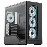 Aerocool D520A PC Case, Mid Tower, ATX, Tempered Glass, RGB - Black