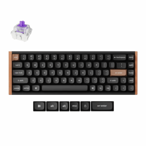 Keychron K6 HE Wireless (K6H-F1) - US Layout - Gateron Magnetic Nebula - Carbon Black (Juoda) Magnetinė Belaidė Žaidimų Klaviatūra