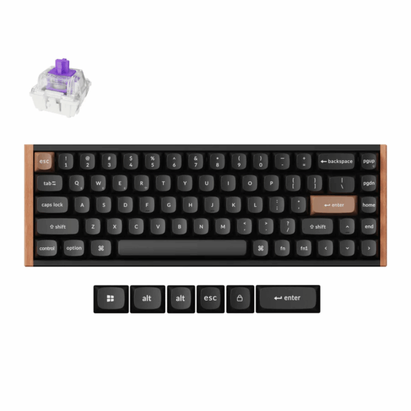 Keychron K6 HE Wireless (K6H-F1) - US Layout - Gateron Magnetic Nebula - Carbon Black (Juoda) Magnetinė Belaidė Žaidimų Klaviatūra