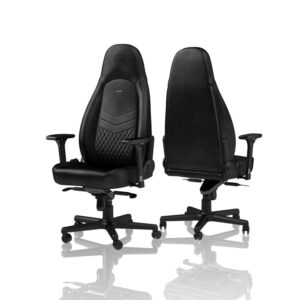 noblechairs ICON Real Leather Gaming Chair - Black/Black - Image 2