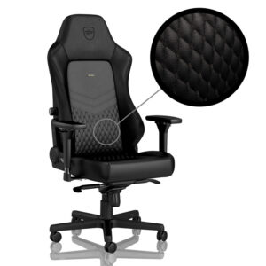 noblechairs HERO Real Leather Gaming Chair - Black/Black