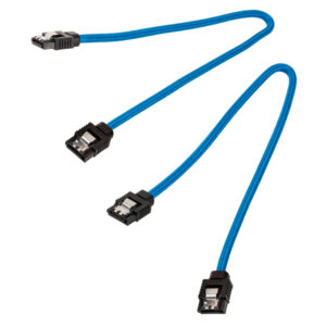 Corsair Premium Sleeved SATA Cable, blue 30cm - 2 pack - Image 2