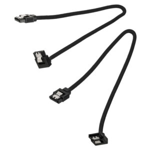 Corsair Premium Sleeved SATA cable angled, black 30cm - 2 pack - Image 2