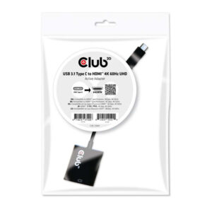 Club 3D USB 3.1 Type-C to HDMI 2.0, 4K60Hz Active Adapter