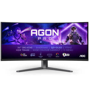 AOC AGON Pro AG346UCD, 34 inch Curved Gaming Monitor, 175 Hz, QD OLED, Adaptive Sync - Image 2