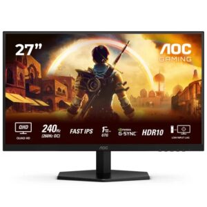 AOC Q27G42ZE 27-inch WQHD Gaming Monitor, 240Hz, IPS, Adaptive Sync