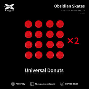 X-Raypad Obsidian DIY Skates Universal Donuts Red 32 vnt. (⌀9.5 x 0.9 mm) (Raudoni) Pakaitiniai Mouse Feet
