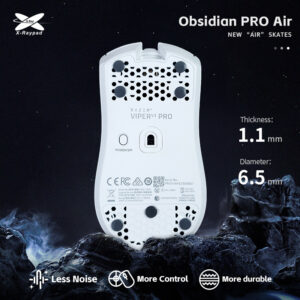 X-Raypad Obsidian Pro Air Skates Universal Dots Grey 40 vnt. (⌀6.5 x 1.1 mm) (Pilki) Pakaitiniai Mouse Feet