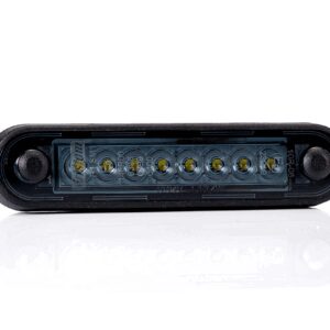 Gabaritų žibintas LED 12-36V, red, DARK version, loom 0,15m, with a flat and round black rubber gasket for a vehicle bullbars. - Image 1