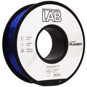 3D Plastikas - Filamentas PETG transparent blue | 1.75 mm, 1 kg |  Professional LAB