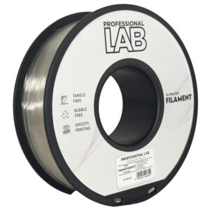 3D Plastikas - Filamentas PLA+ transparent | 1.75 mm, 1 kg | Professional LAB