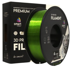 3D Plastikas - Filamentas PETG transparent green | 1.75 mm, 1 kg | SPrint - Image 1