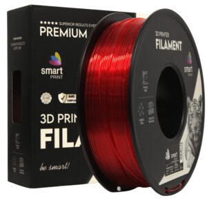 3D Plastikas - Filamentas PETG transparent red | 1.75 mm, 1 kg | SPrint