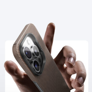 Benks Etui Magnetic Armor Tint Kevlar 1000D (SA66) skirtas Apple iPhone 16 Pro Max geltonos spalvos - Image 6