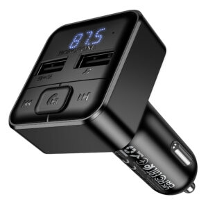 Borofone Transmitter FM BC63 Selecto MP3, Bluetooth - 2xUSB - juodos spalvos - Image 3