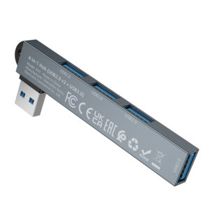 Borofone Adapter HUB FH1 4 in 1 - USB to 3xUSB 2.0 + USB 3.0 - grey - Image 5