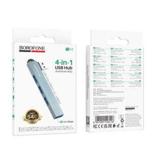Borofone Adapter HUB FH1 4 in 1 - USB to 3xUSB 2.0 + USB 3.0 - grey - Image 8