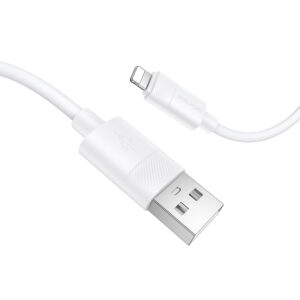 Borofone kabelis BX123 Leya - USB to Lightning - 12W 2,4A 1 m white - Image 2