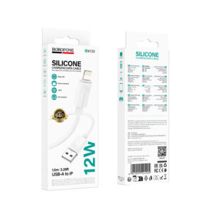 Borofone kabelis BX123 Leya - USB to Lightning - 12W 2,4A 1 m white - Image 5