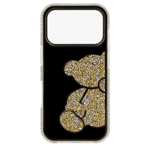 Teddy Bear dėklas skirtas Apple iPhone 17 Pro aukso spalvos - Image 2