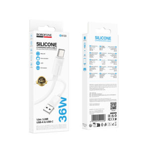 Borofone kabelis BX123 Leya - USB to Typ C - 36W 3A 1 m white - Image 5