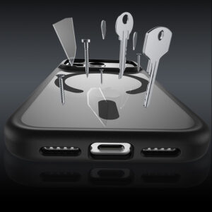 Benks dėklas Magnetic Mist Metal Frame (A069) skirtas Apple iPhone 17 Pro pilkos spalvos (Camera Control Button) - Image 5