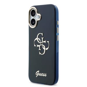 Guess IML 4G Script Metal Logo dėklas skirtas iPhone 17 Blue