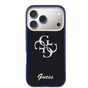Guess IML 4G Script Metal Logo dėklas skirtas iPhone 17 Pro Max Blue - Image 2