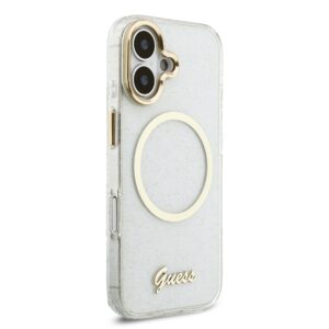 Guess IML Glitter Script Strap MagSafe dėklas skirtas iPhone 17 Transparent - Image 2